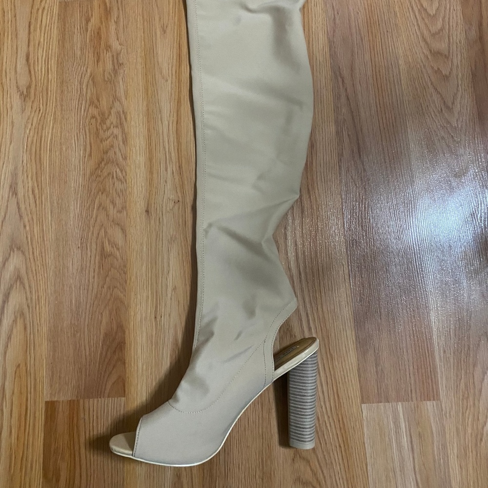 Cape Robbin - Nude Thigh-High Boots w/ 4in Heels